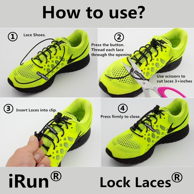 2017 Running Lock Laces~No Tie Elastic Laces Locks~eBay/Amazon