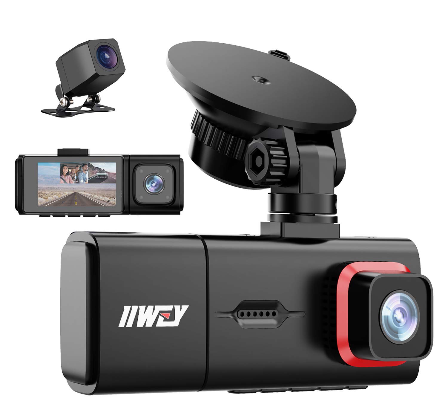 Amazon.com: 3 Channel Dash Cam, iiwey Full HD 1080P Front and Rear