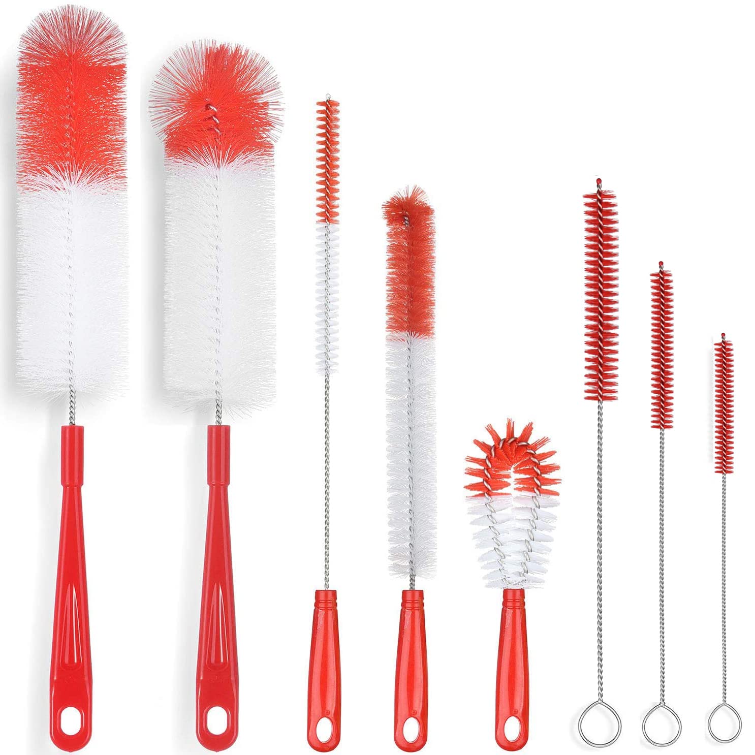 Amazon.com: ALINK 5-Pack Red Bottle Brush Cleaner Set - Long Large