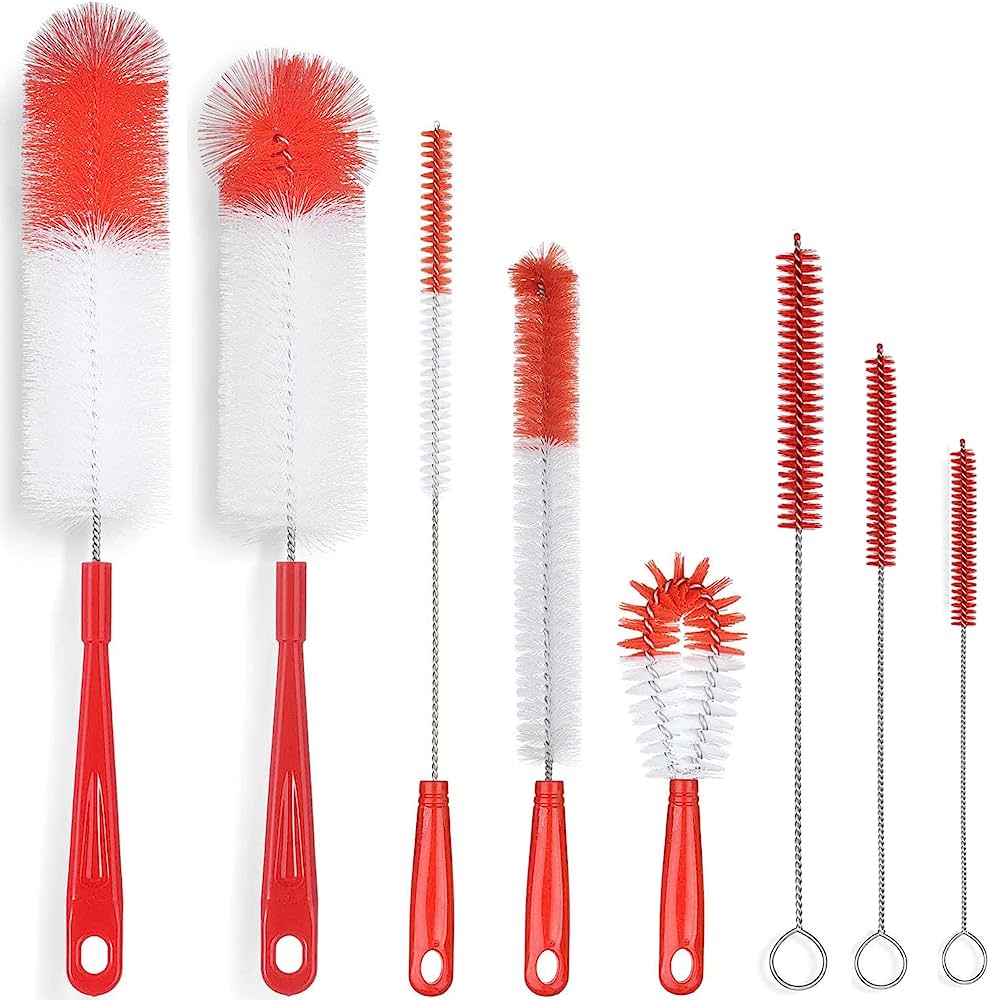 Amazon.com: ALINK 5-Pack Red Bottle Brush Cleaner Set - Long Large