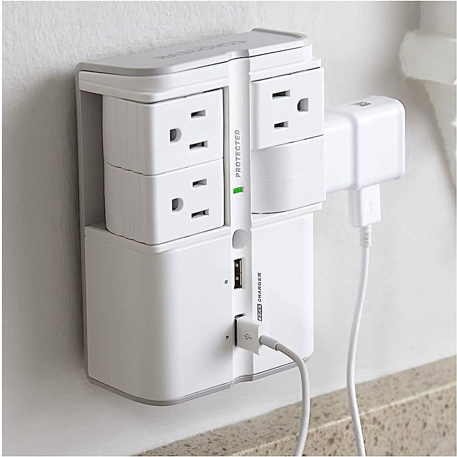 Amazon.com: ECHOGEAR On-Wall Surge Protector with 4 Pivoting AC