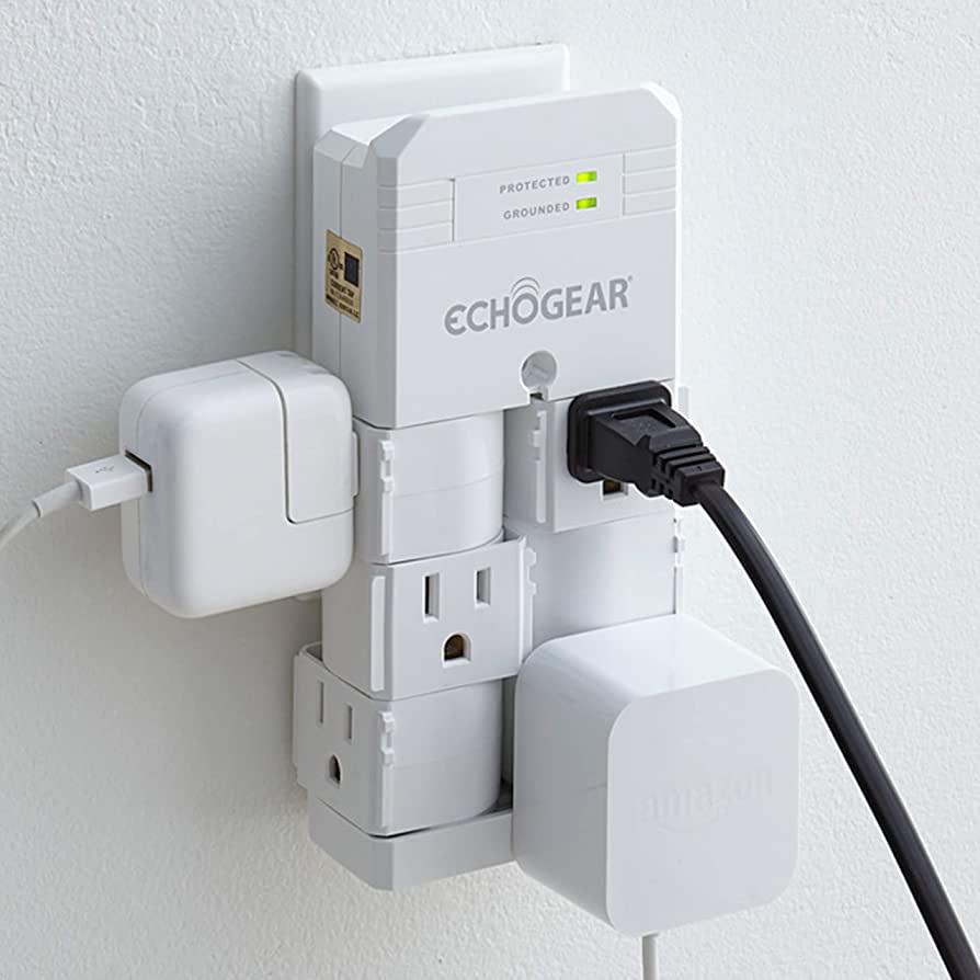 Amazon.com: ECHOGEAR On-Wall Surge Protector with 6 Pivoting AC