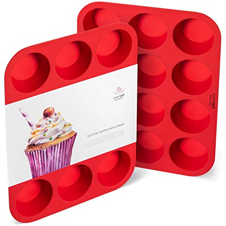 Amazon.com: OvenArt Bakeware European LFGB Silicone Muffin Pan, 12