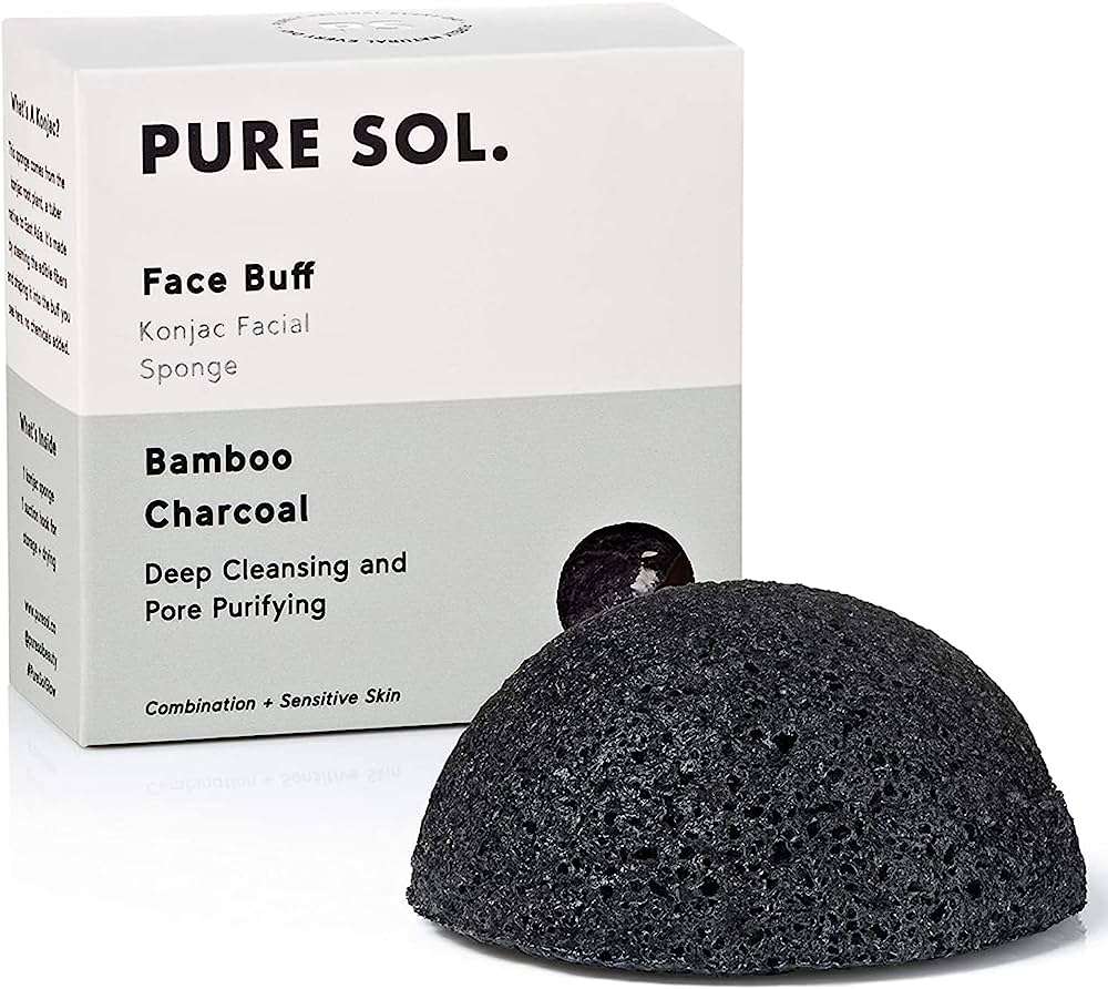 Amazon.com: pureSOL Konjac Sponge - Activated Charcoal - Facial