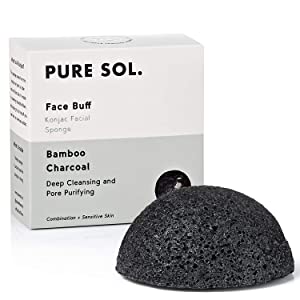 Amazon.com: pureSOL Konjac Sponge - Activated Charcoal - Facial