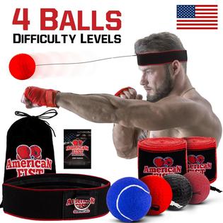 American Fist Boxing Reflex Ball Set, 4 Difficulty Level Training