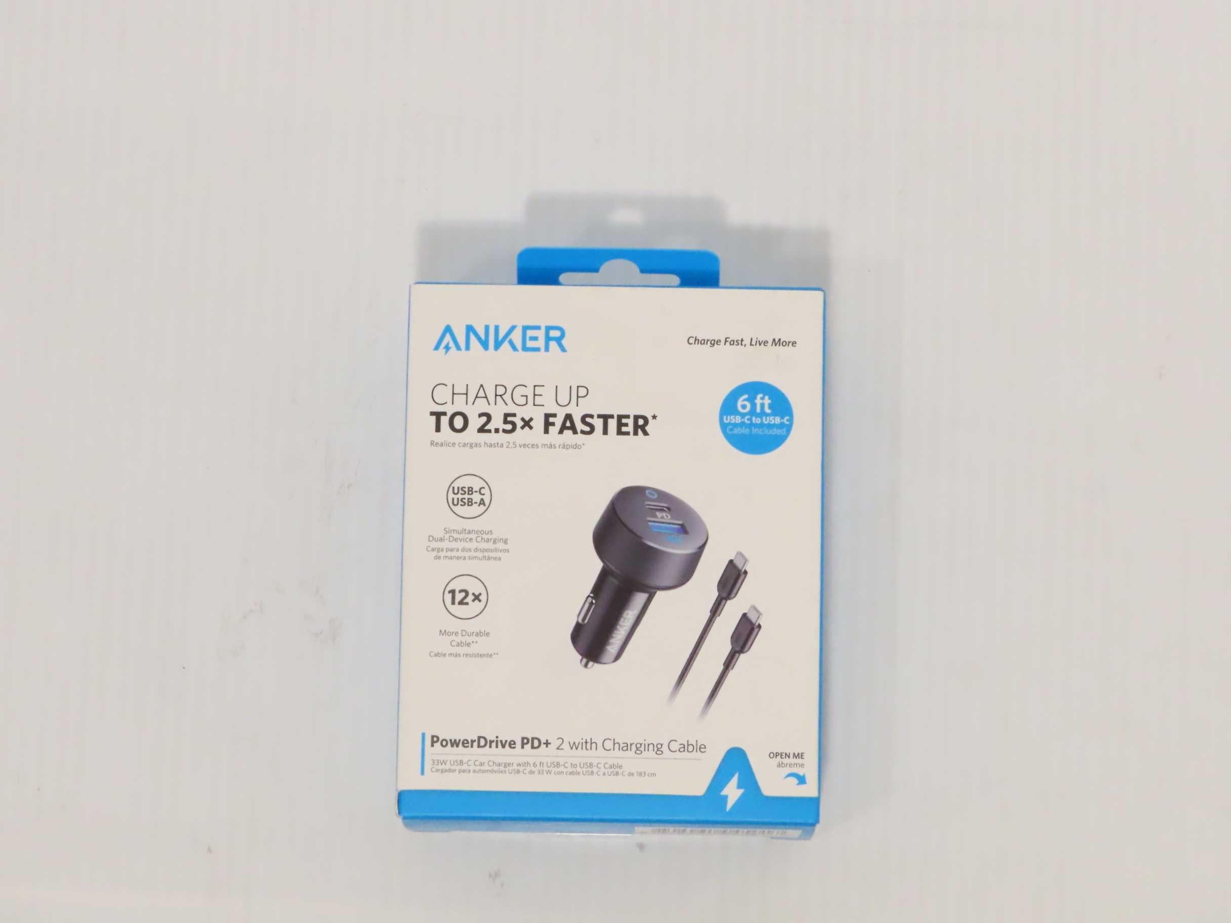 Anker 2-Port PowerDrive 33W Power Delivery Car Charger (with 6