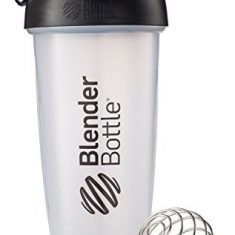 BlenderBottle Classic Loop Top Shaker Bottle, Clear Black, 28 Ounce