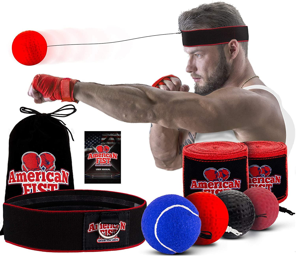 Boxing Reflex Ball Set, 4 Difficulty Level Boxing Ball on String