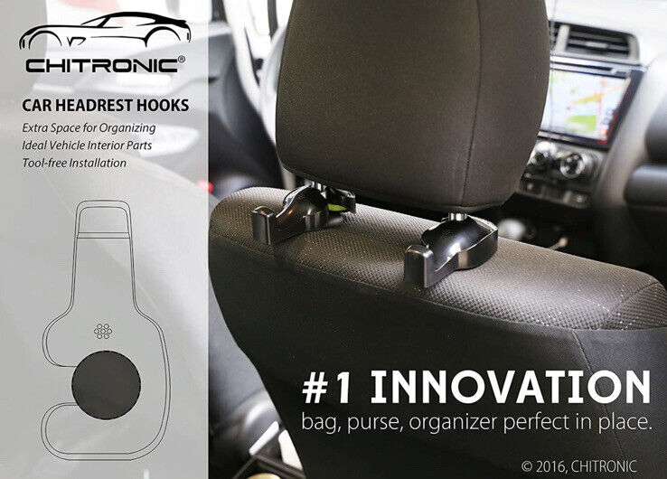 CHITRONIC Universal Car Seat Back Headrest Hanger Hooks