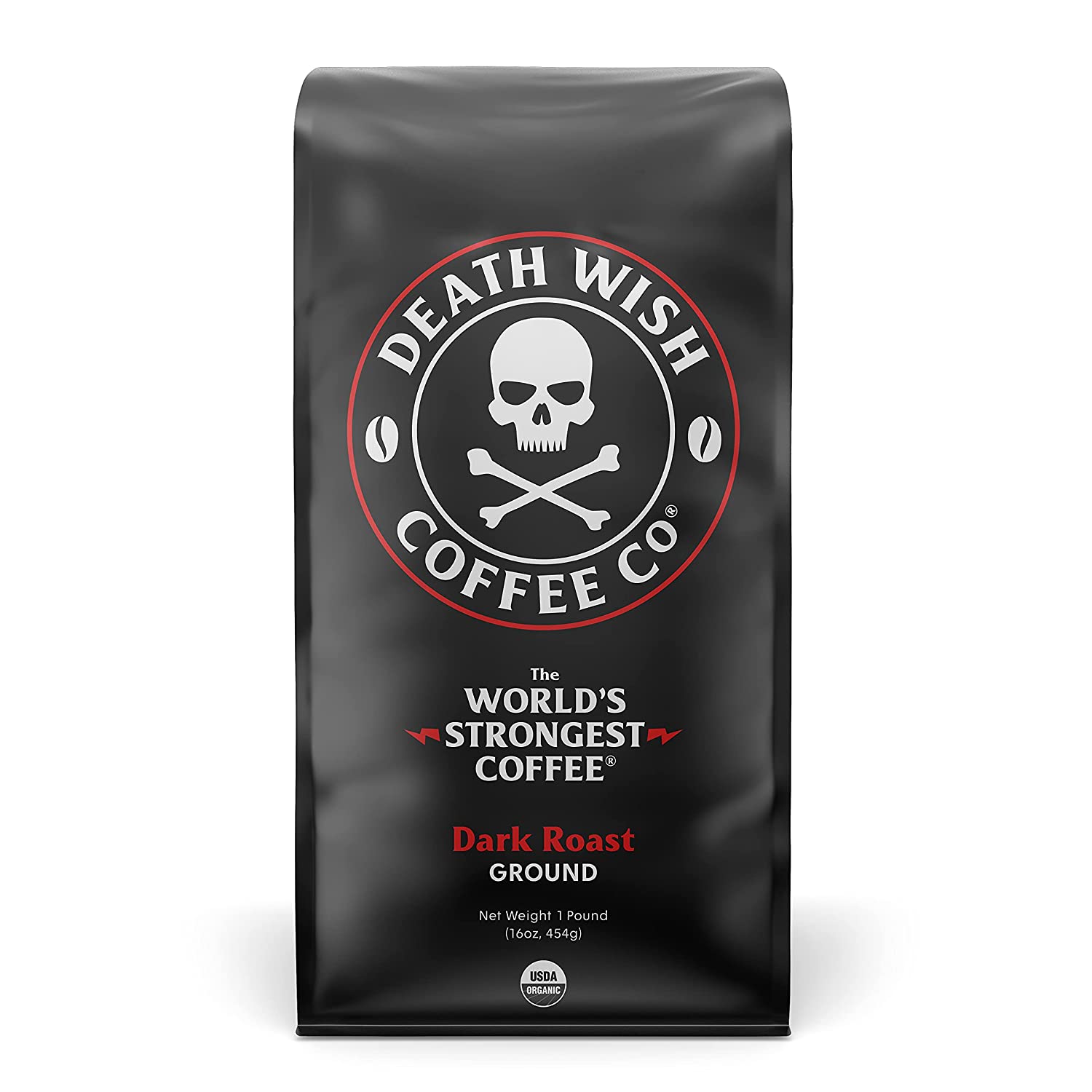 Death Wish Coffee Dark Roast Grounds - 16 Oz - Extra Kick of