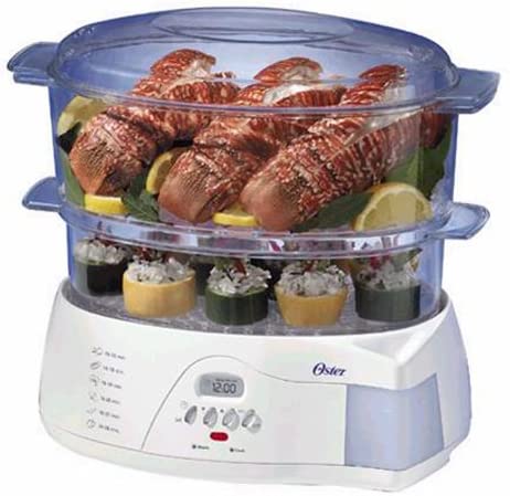 Oster Double Tiered Food Steamer, 6.1-Quart