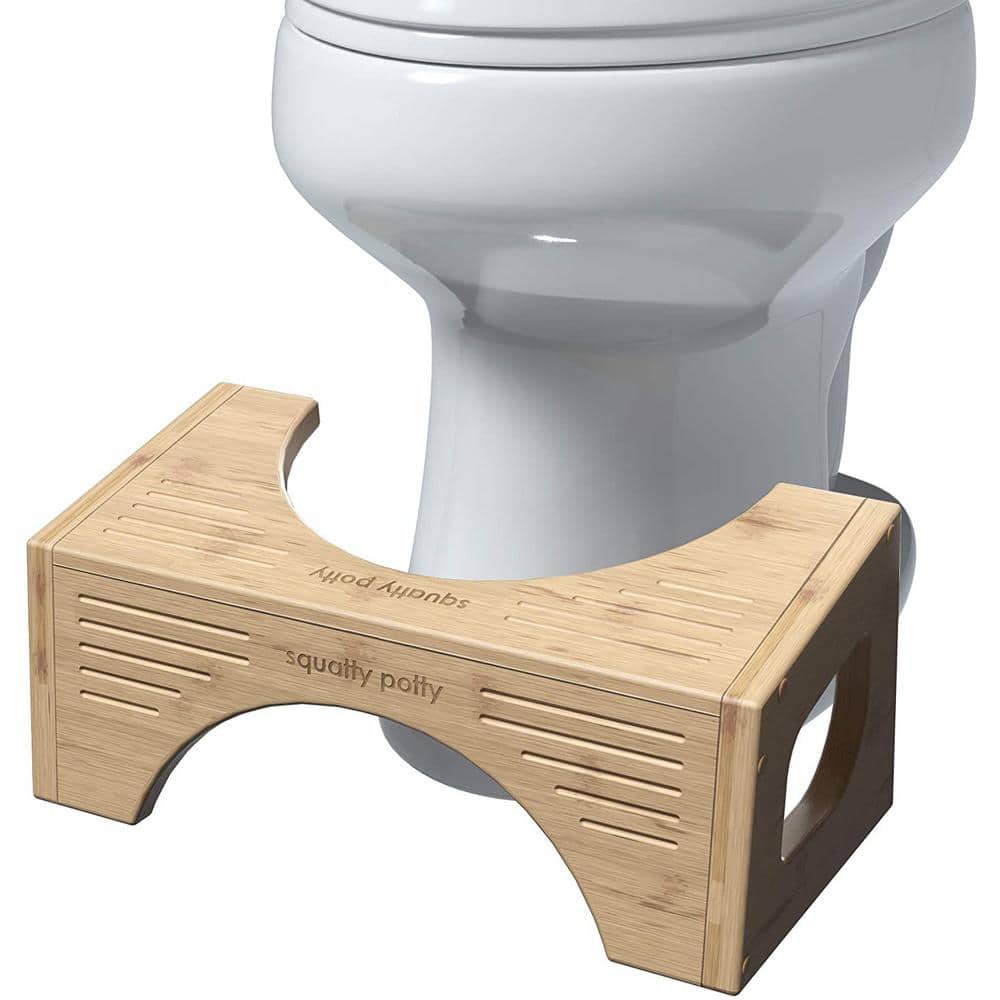 Squatty Potty Bamboo Flip Toilet Stool 7 in. and 9 in. Height 2