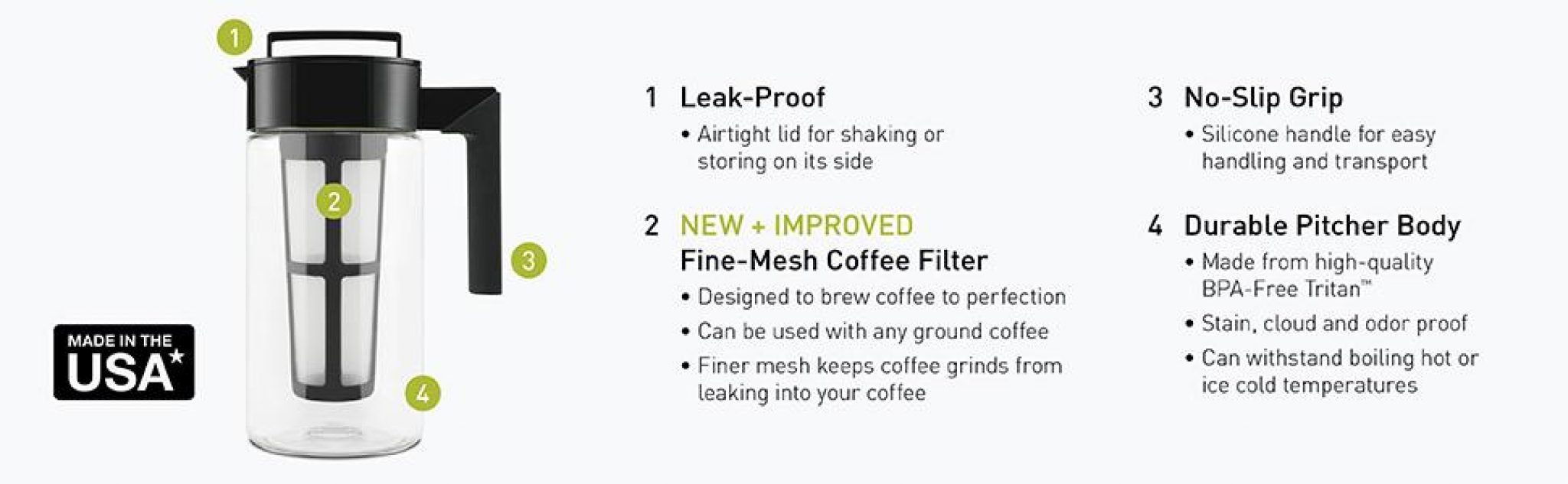 Takeya Patented Deluxe Cold Brew Iced Coffee Maker NextInGifts