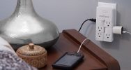 ECHOGEAR On-Wall Surge Protector with 6 Pivoting AC Outlets