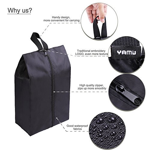 Yamiu Travel Shoe Bags Set Of 4 Waterproof Nylon with Zipper for