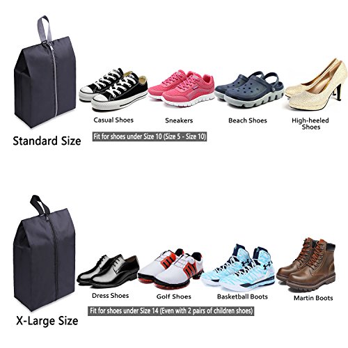 YAMIU Waterproof Travel Shoe Bags – Set Of 4 Nylon Storage Bags With Zipper For Men & Women